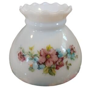 Vintage Hand painted Fluted Glass Lampshade